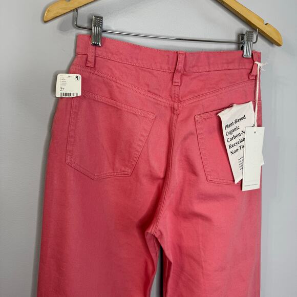 BOYISH The Charley Wide Leg in Pretty in Pink Coral Jeans High Rise Sz 27 New - Picture 4 of 13